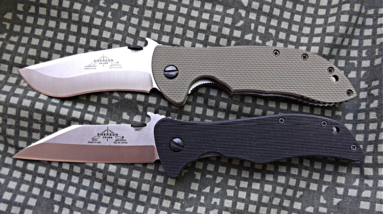 A comparison shot to show the size of the Seax versus the Emerson Commander. The Seax is not a small knife!