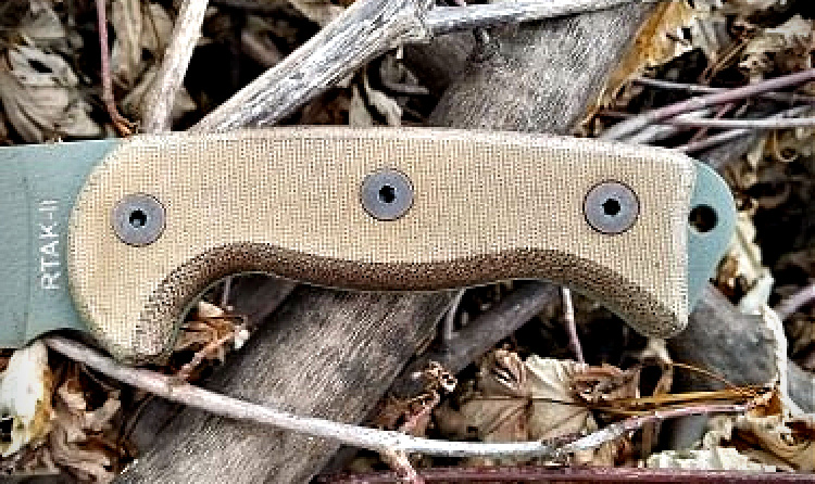 RTAK II Canvas Micarta Handle closeup.