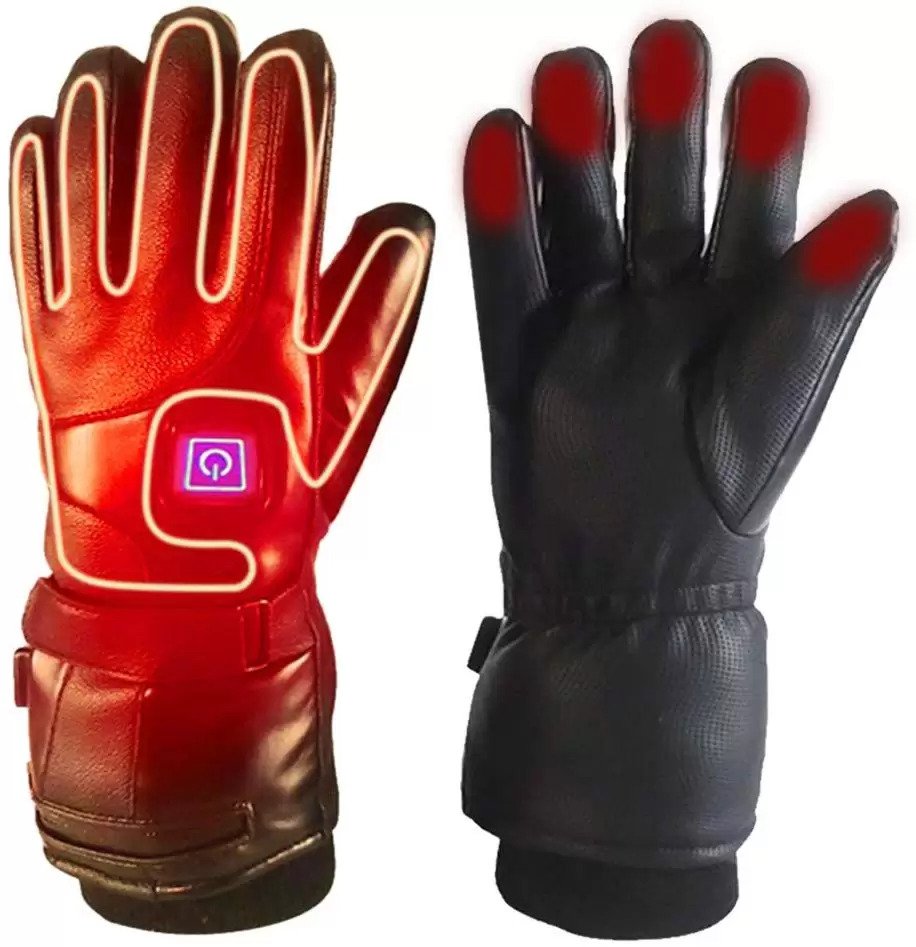 The Main Picture of the YINGBO Heated Gloves, they have a big square button where the index finger and thumb connect almost at the wrist..